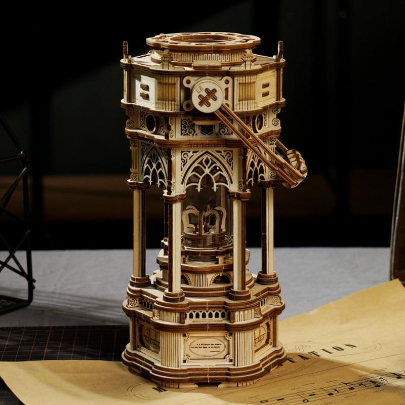 ROBOTIME Puzzle 3D Bois Maquette Boîte à Musique Mécanique Tour de