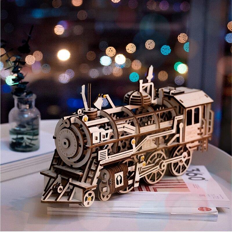 KIT MODELISME eak Maquette 3D en Bois Locomotive Electrique Train