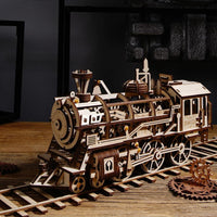 Puzzle 3D bois mécanique Locomotive