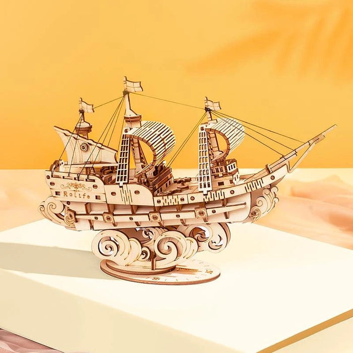Rolife | Maquette Bois Bateau 3 voiles