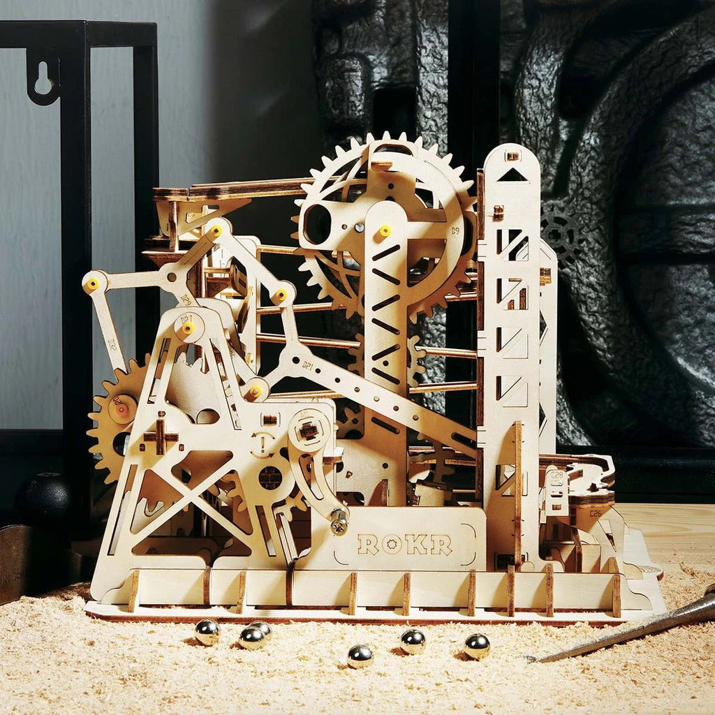 PUZZLE 3D en Bois • Circuit Bille - Roue hydraulique – L'esprit Bois