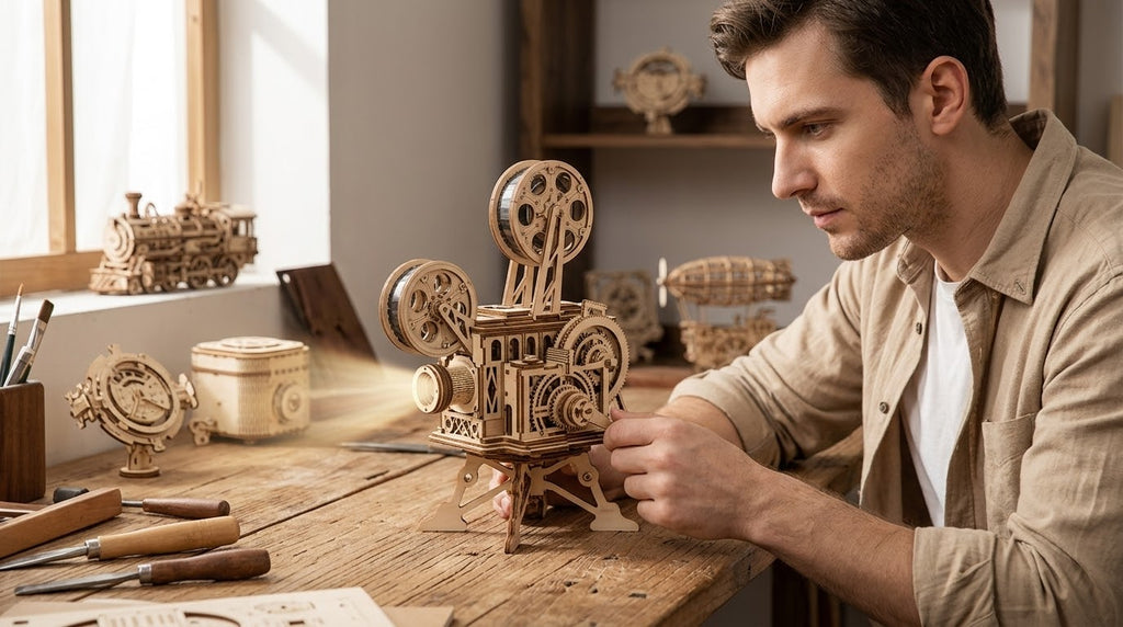 Maquette Vitascope Rokr LK601 : un projecteur de cinéma en bois qui projette vraiment