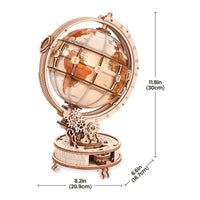 Globe terrestre motorisé en bois Rokr ST003D, vue 8