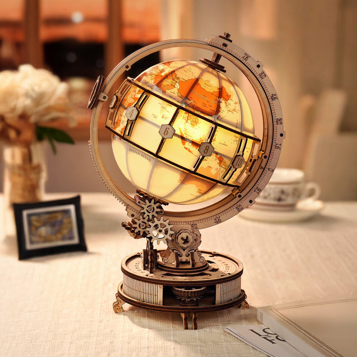 Rokr | Maquette Bois Globe Lumineux Motorisé ST003D
