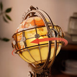 Globe terrestre motorisé en bois Rokr ST003D, vue 3