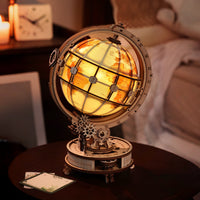 Globe terrestre motorisé en bois Rokr ST003D, vue 4