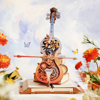 “Découvrez la boîte à musique mécanique 3D “Symphonie des rêves magnifiques” de ROKR : puzzle en bois artisanal à dégradés colorés, musique Nocturne en mi bémol, assemblage engageant de 199 pièces pour émerveiller petits et grands.”
