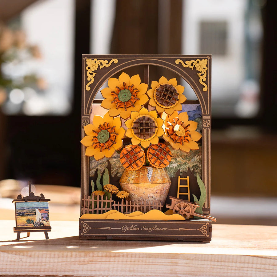 Maquette de tournesol doré en bois Rowood TH002