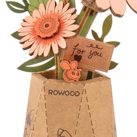 Maquette bois Fleurs de Marguerite Gerberas Orange