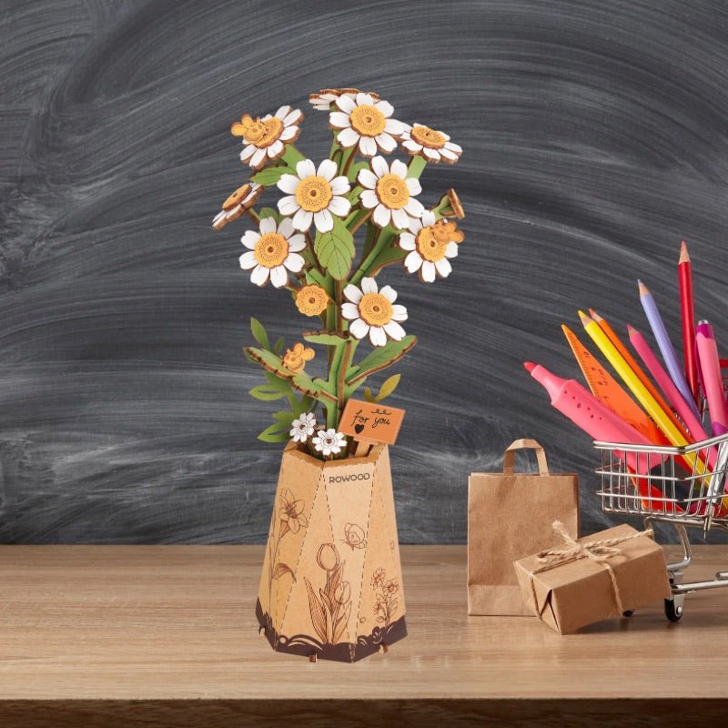 Maquette de fleur camomille en bois Rowood TW061