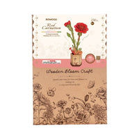 ROWOOD - PUZZLE 3D BOIS - Maquette Bois Fleur | Œillets Rouges - TW052 - Golemites - Rokr