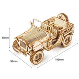 puzzle 3d  bois voiture jeep militaire