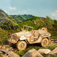 puzzle 3d  bois voiture jeep militaire
