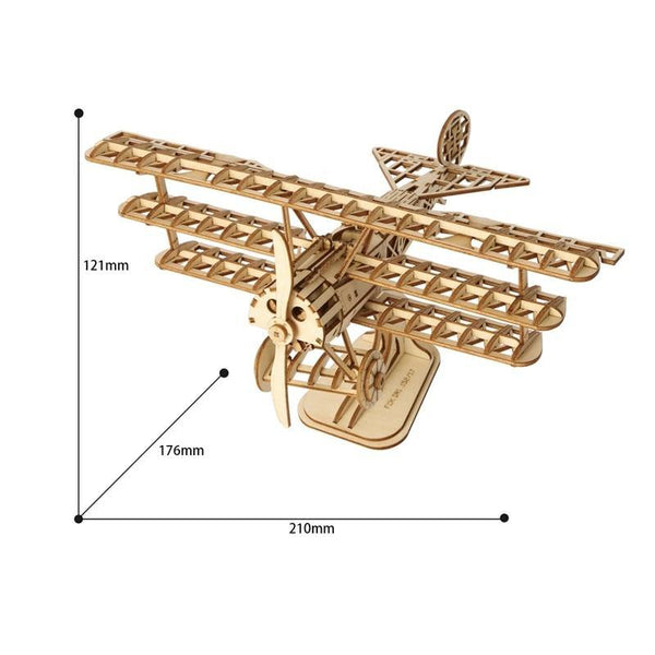 Puzzle 3D bois mécanique Avion | golemites.com