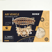 Puzzle 3D bois mécanique Ballon dirigeable | golemites.com