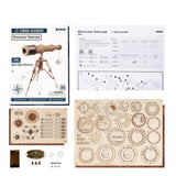 contenu de la boit puzzle 3d en bois télescope