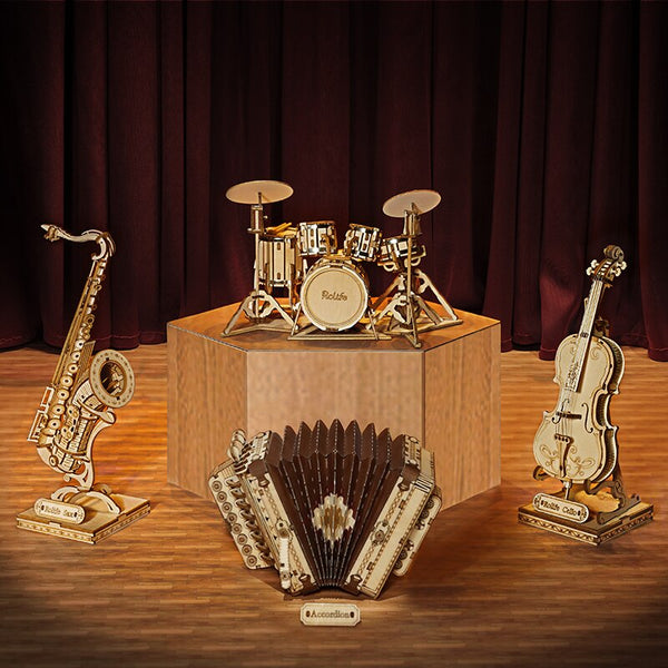instruments de musique puzzle 3d en bois rolife
