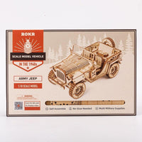 puzzles en 3d  bois voiture jeep militaire