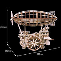 Puzzle 3D bois mécanique Ballon dirigeable | golemites.com