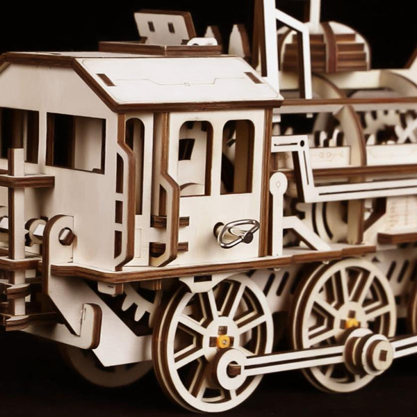 Maquette puzzle 3D en bois modèle mécanique Locomotive 460 à vapeur avec  tender