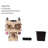 Puzzle 3D bois Pot de fleur Chat