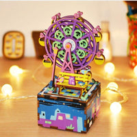 Puzzle 3D bois boite à musique ferris wheel grande roue | golemites.com