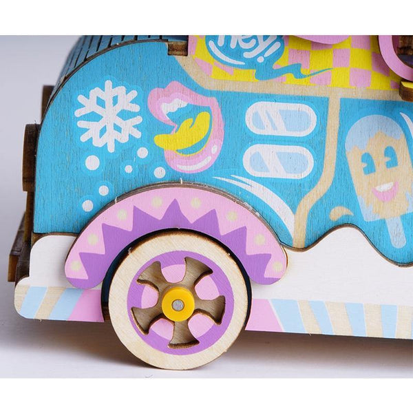 Puzzle 3D bois boite à musique camion de glace | golemites.com