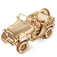 puzzle 3d  bois voiture jeep militaire