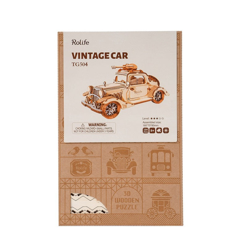 Robotime Voiture Bulle Vintage – Maquette Bois 3D – 164 Pièces – Portes Ouvrantes – Déco Rétro – Cadeau Adulte