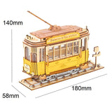 dimensions puzzle 3d en bois tramway vintage rokr rolife