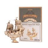 puzzle en bois pour adultes et enfants bateau navire japonais