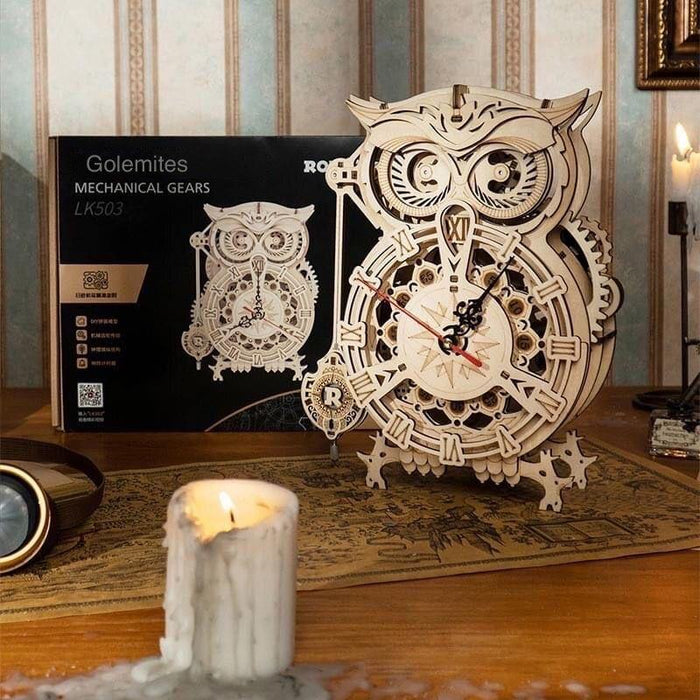Rokr | Maquette Bois Horloge Pendule Hibou