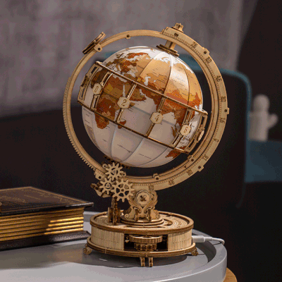 Rokr | Maquette Bois Globe Lumineux à LED