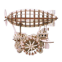 Puzzle 3D bois mécanique Ballon dirigeable | golemites.com