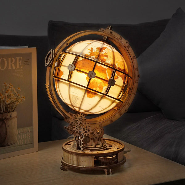 ROKR  Maquette Bois Globe Lumineux à LED – Rokr Puzzle