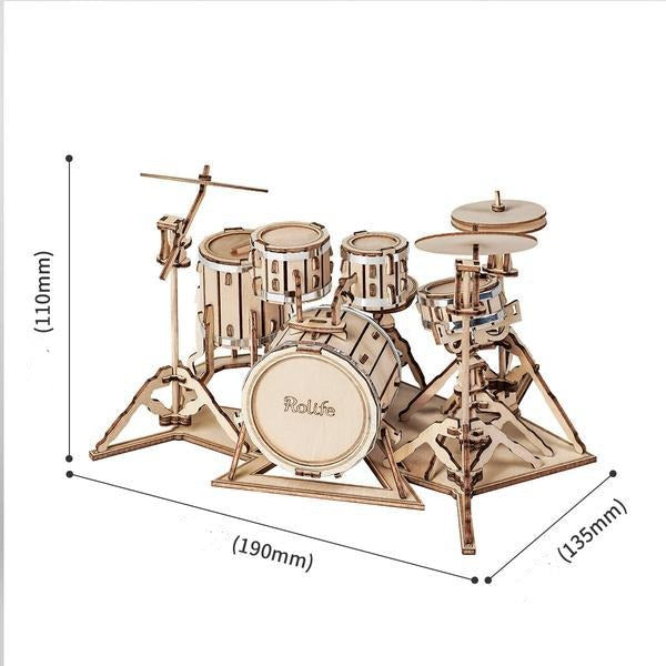 dimensions de la maquette en bois batterie de musique rolife