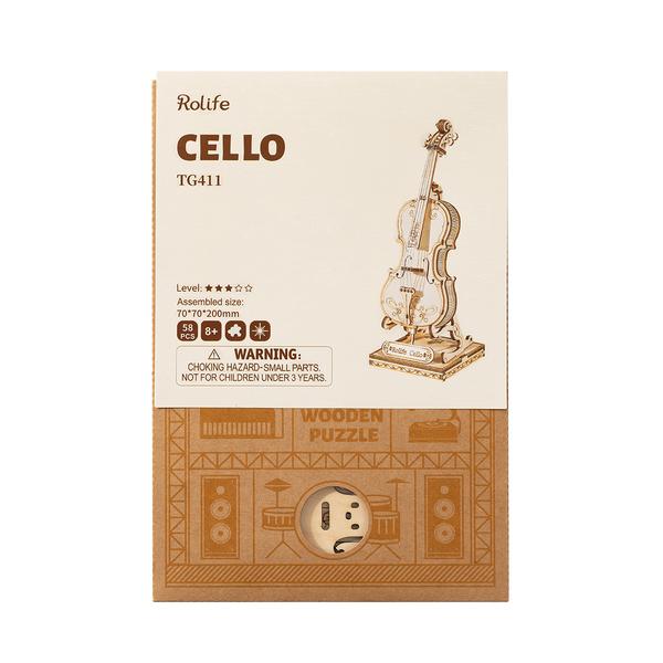 puzzle 3d bois instruments de musique violoncelle rolife golemites